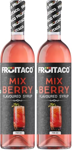 Image of Fruitaco Mix Berry Syrup: Perfect Mixer For Enhancing Mocktails & Cocktails, Drinks, And Mojitos At Parties, Conveniently Packaged In A 750Ml Bottle For All Your Mixing Needs (Pack of 2)