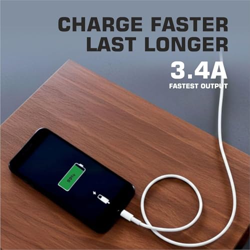 Image of AIBEX USB-A to Type-C Fast Charging Cable for Smartphones, Tablets, Laptops, Powerbanks and Other Type-C Devices, 3.4A Max Output, 40W High-Speed Data Sync, 1 Meter (GS24, White)