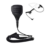 UAYESOK Waterproof Speaker Mic Shoulder Microphone IP54 Noise Reduction with 3.5mm Acoustic Tube...