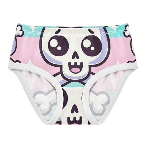 Toddler Girl Briefs, Cute Cartoon Jolly Roger Girls Underwear Cotton, 2T–8 Years