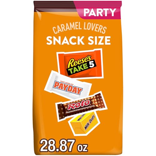 Image of Hershey Assorted Caramel Flavored Snack Size, Candy Party Pack, 28.87 oz