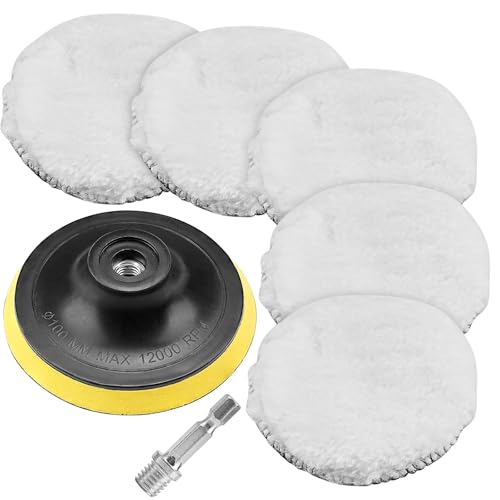 Junchamp 7 tampons polissage 4 po avec adaptateur M10