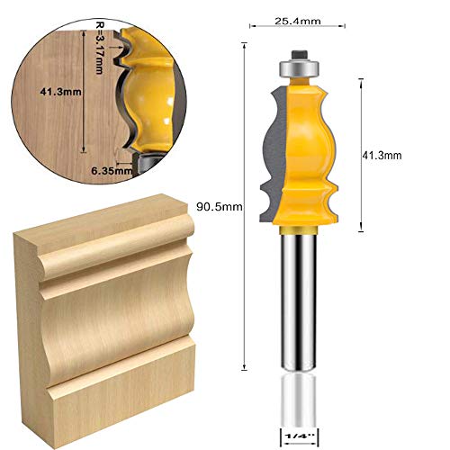 LEATBUY Architectural Molding Router Bit Set 1/4-Inch Shank 5 PCS, Corner Rounding Edge-Forming Woodworking Beading Router Bits Sets Tool Wood Table Door Cabinet Cutter(Round) - Image 4