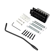 It's made of quality metal material with finish,sturdy,anti-rust and durable Fit for Stratocaster or Squier style electric guitar(for left hand) Includes block, claw,springs and mounting hardware.easy to install Great replacement for old or broken tr...