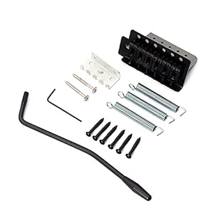 It's made of quality metal material with finish,sturdy,anti-rust and durable Fit for Stratocaster or Squier style electric guitar(for left hand) Includes block, claw,springs and mounting hardware.easy to install Great replacement for old or broken tr...