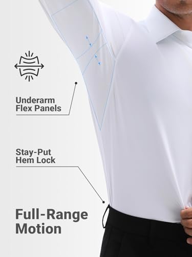 Men's Dress Shirts, TriProof Stretch Iron-Free Shirts Long Sleeve Button Down Wrinkle Free Casual Business Shirt3