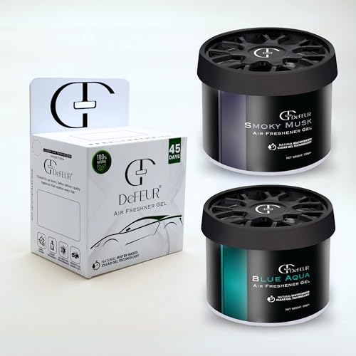 Image of Blue Aqua & Smoky Musk Gel Car Perfume | 120g Leakproof Air Freshener | Aqua Scent Car Perfume | Long-Lasting 30 Days | Premium Car Accessories | Musk Car freshener | Pack of 2