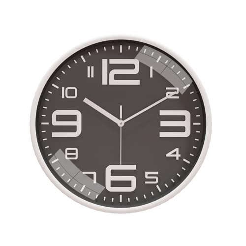 Amazon Brand - Solimo Plastic Analog Wall Clock, Quartz Movement, Silent Sweep, Bold Numeric Time Indicator, Decorative (30 Cm X 30 Cm, Coffee Brown) 