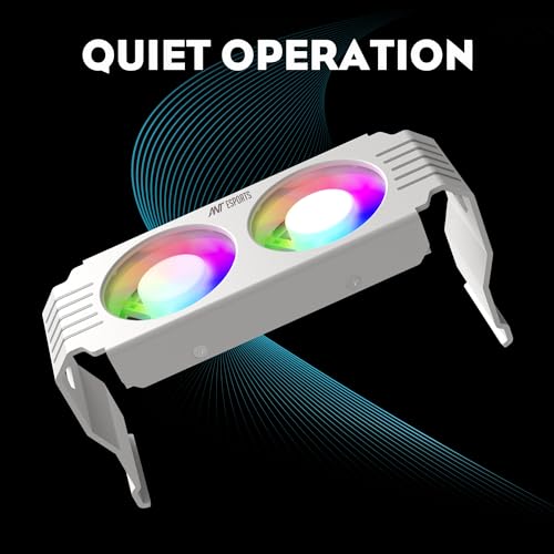 Ant Esports MMR50 RAM Cooler/Radiator Aluminum Heatsink with Dual 50mm 4-Pin PWM & 5V 3-Pin Addressable RGB Cooling Fans for 4 RAM sticks (White) - Image 6
