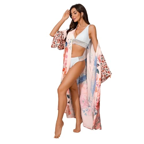 Swimsuit Coverups for Women Beach Kimonos Bikini Cover Ups for Swimwear Printed Flowy Summer Vacation Boho Bathing Suit