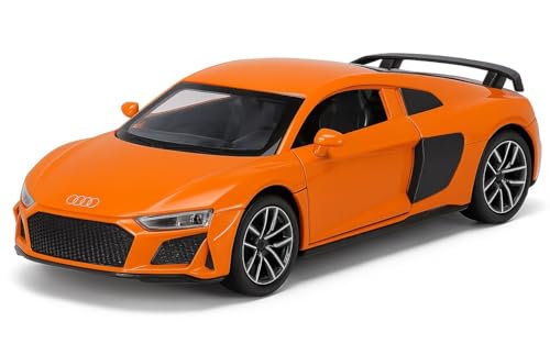 Image of Audi R8 Car Toy 1:32 Scale Alloy Die-Cast Pull Back Toy Vehicle with Lights, Engine Sounds & Openable Doors - Metal Sports Car Model for Boys, Kids & Collectors (Color As Per Stock)