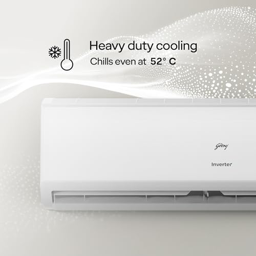 Image of Godrej 1.5 Ton 5 Star, 5 Years Comprehensive Warranty, AI powered, 5-In-1 Convertible Cooling Inverter Split AC (Copper, Model, Heavy Duty Cooling at 52 C, AC 1.5T EI 18II5T WZS Split 5S, White)