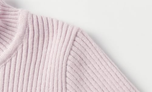 Image of Mud Kingdom Girls Mock Neck Sweater Long Sleeve Knit Top Solid Ruffled Collar Undershirt Slim Fit Lettuce Trim