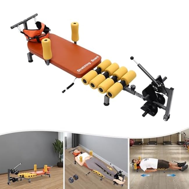 Inline Back Stretch Bench - Manual Neck and Back Decompression Stretcher - 286.6 lbs Weight Capacity - Adjustable, Portable Design for Home, Office, and Gym Tension Relief