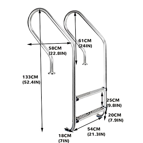 Escalera para piscina de acero inoxidable con plataforma 200kg miniatura 6