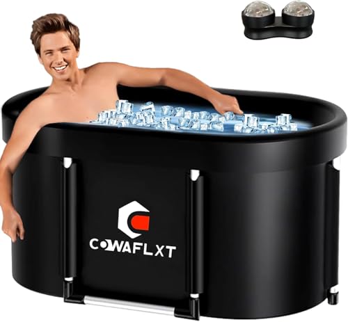 XL Ice Bath Tub,133 GAL Large Portable Cold Plunge Tub with Cover, Cold Water Therapy Recovery at...