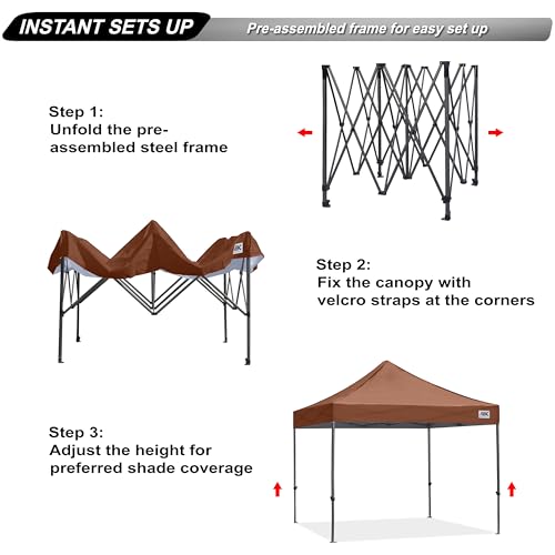 Image of ABCCANOPY Patio Pop Up Canopy Tent 8x8 Commercial-Series (Brown)