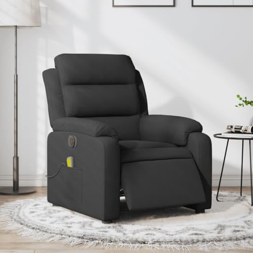 qohoio Sillón reclinable de Masaje Sillon Relax reclinable Sillon Masaje Lounge Chair Sillon Relax eléctrico Tela Negro - 3204970