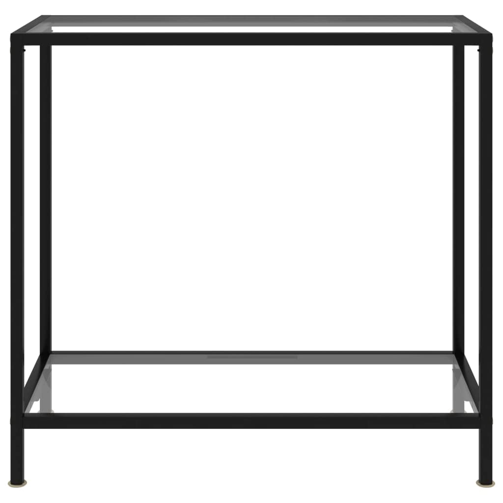Générique Konsola stołowa 80 x 35 x 75 cm szkło hartowane | Stal malowana proszkowo, półka do przechowywania, łatwa do czyszczenia, stylowy design do salonu
