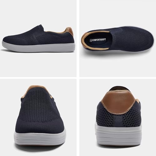 Image of Puxowe Men's Slip on Sneakers Lightweight Breathable Mesh Fashioin Loafers Casual Shoes