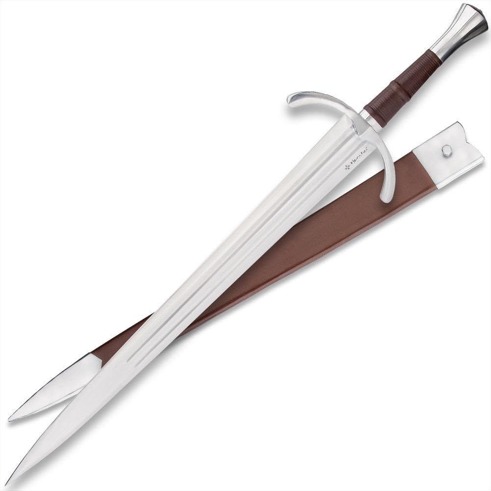 Historic Series Single-Hand Sword | 1065 High Carbon Steel Blade | Leather-Wrapped Handle | Premium Scabbard | 40" Overall