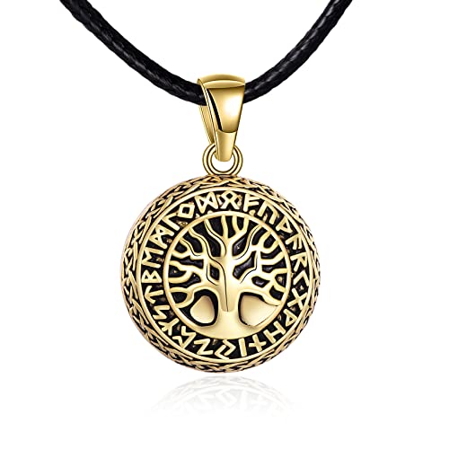 KZX Harmony Ball Necklace for Pregnancy Gold-Plated Copper Angel Caller Bell Pendant Music Bola Jewelry Gifts for New Mother Wife (Chain 36 inches)