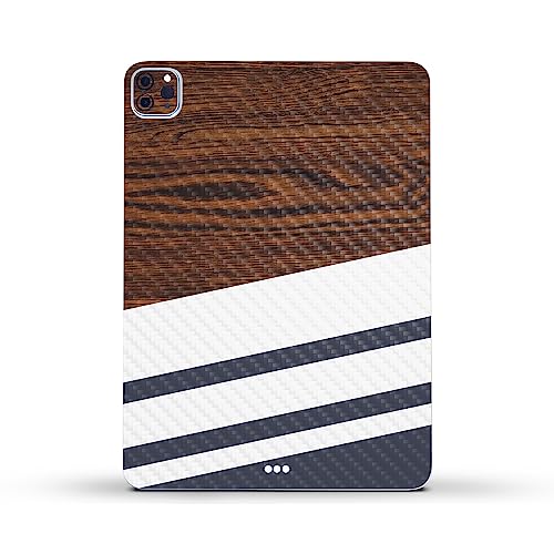 Image of MightySkins Carbon Fiber Skin Compatible with Apple iPad Pro 11 inch M2 4th Gen (2022) Full Wrap Kit - Wood Formal | Protective, Durable Textured Carbon Fiber Finish | Easy to Apply | Made in The USA