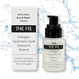 MÈLI The Fix 4 in 1 Face Serum Moisturizer with Collagen, Hyaluronic Acid, Vitamin-C and Retinol, Anti-Aging Day & Night Formula to Smooth, Moisturize, Brighten & Rejuvenate