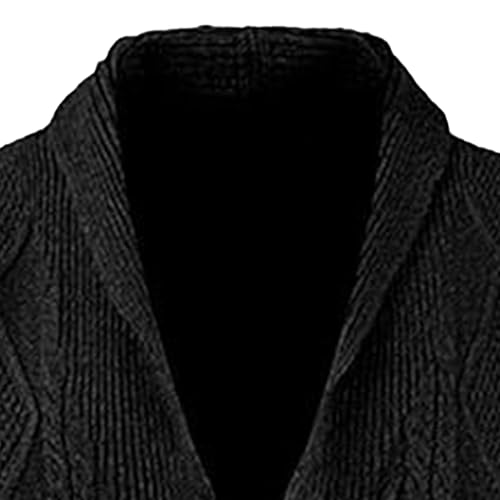 Sweater Cardigan for Men Padded Long-Sleeved Warm Ribbed Knit Outwear Cable Knit Casual Sweaters with Pockets2