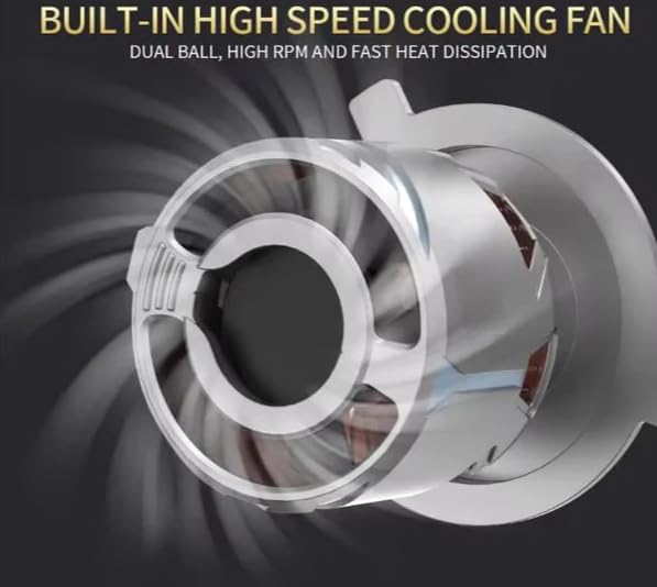 Image of ELTRON TURBO Imported With 2 Years Warranty H4 Socket Suitable Car Models 24,000 Lumens Super Bright LED Headlight Cooling Fan Conversion Kit 6000K Color Temprature, (Pack of 2, 200W, DC12-24V, White)