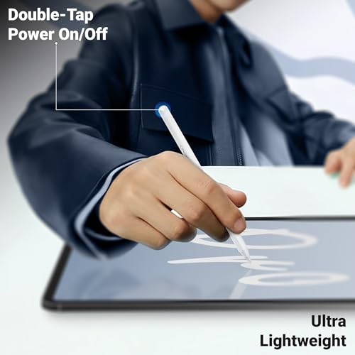 Image of Zebronics Ultra-Lightweight Stylus for iPad, Palm Rejection, Pressure Sensitive, Tilt Support, Auto-Sleep Mode, Magnetic Body, Replaceable Pen Tip, for iOS 12.2 or Above iPads (Stylus Pro 2)