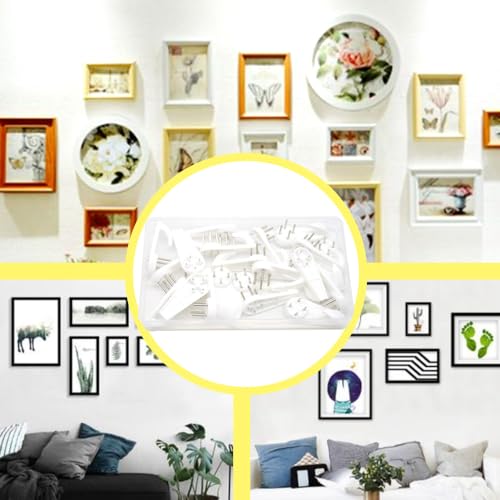Image of 20 PCS Picture Hanging Hooks Plastic Invisible Nail Hangers Concrete Wall Hooks Hardwall Picture Hangers Picture Hook for Photo Frame Decorations (XK-SL /50x20x10mm)