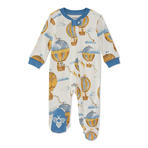 Image of Burt's Bees Baby Boys' Sleep & Play PJs, 100% Organic Cotton One-Piece Zip Front Jumpsuit, Baby Boys Footie Pajamas & PJs