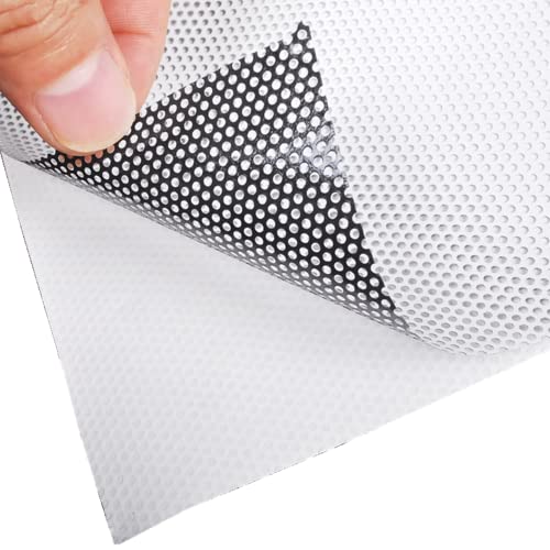 Vinilo negro perforado para privacidad en ventanas 12x78 pulg miniatura 1