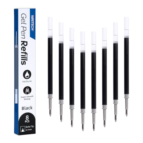 WRITECH Metal Gel Pens 2 unidades con 2 recambios y 8 recambios 0.7mm