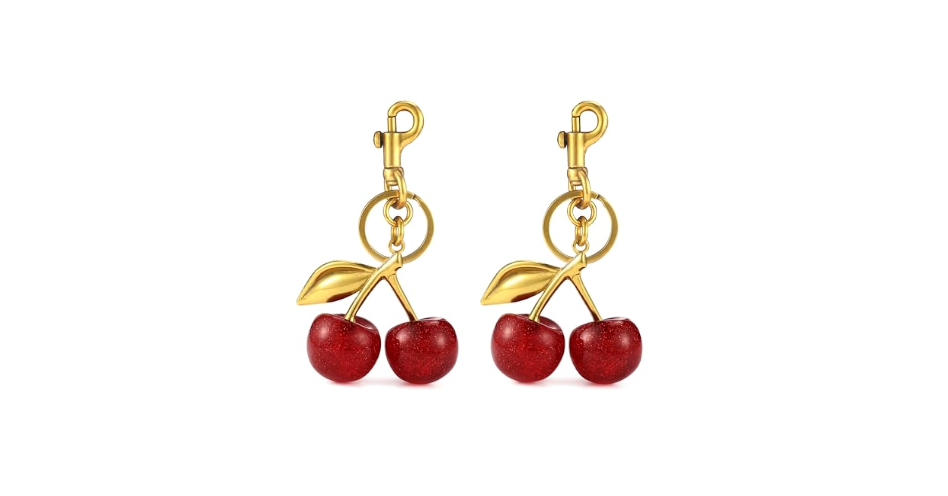 Cherry さくらんぼ Cherries Bag Charm Cherry さくらんぼ Cherries Bag Charm Onyiboer Glitter Cherry