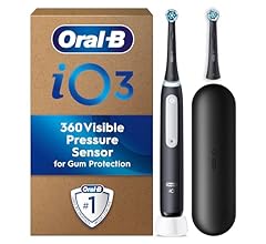 Oral-B iO3 Electric Toothbrush, 2 Toothbrush Heads, Pressure Sensor, Toothbrush for Adults with Travel Case, Gift Ideas for…