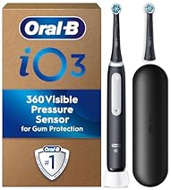 Oral-B iO3 Electric Toothbrush, 2 Toothbrush Heads, Pressure Sensor, Toothbrush for Adults with Travel Case, Gift Ideas for…