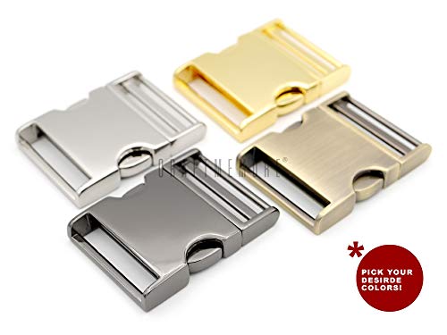 Craftmemore 1 Inch Metal Curved Side Release Buckle Adjustable Clip Lock For Belt Backpacks Dog Collar 2 Pack (Brushed Brass) #TOP6