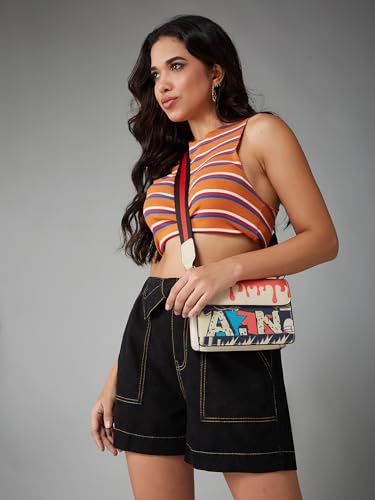 Image of Dolce Crudo Women's Relaxed Fit Mid-Rise Denim Shorts with Adjustable Waist & Frayed Hem