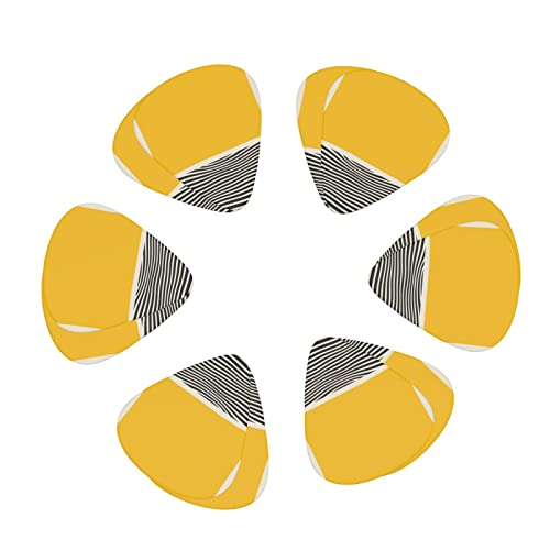 Pack de 12 médiators jaune moutarde et noir médiators pour guitare électrique guitare acoustique diverses guitares - Les Beatles, Paul McCartney, John Lennon, RIngo Starr, George Harrison Pack de 12 médiators jaune moutarde et noir médiators pour guitare électrique guitare acoustique diverses guitares