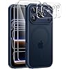 ivencase Magnétique Coque pour iPhone 17 Pro Max avec 2 Verres Trempés et 2 Caméra Protecteur, Compatible MagSafe Dos Anti Rayures Étui Antichoc TPU Bumper Housse pour 17 Pro Max 6,9" - Bleu Foncé