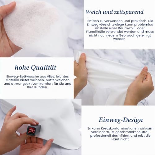Tvvcalk 400 Stück Gesichtsauflagen für Massageliege, Nasenschlitztücher Massageliege, Optimale Einweg Nasenschlitztücher Vlies – Ansicht 5