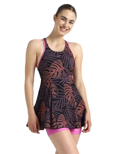 Image of Speedo Women's Swimdress with Boyleg | Swimming Costume Swimsuit | Chlorine Resistance | UPF 40+ Sun Protection | Removable Bra Pads