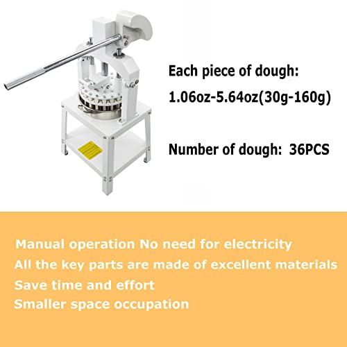 Intbuying T056520 Manual Dough Divider Cutter Machine 36Pcs Dough Dividing Cutting Machine Pastry Cutter Dough Lump Spacer Hand Press Pizza Dough Fillings Divider Stainless Steel Bakery Machine 30G-160G thumb #3