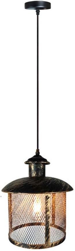 Lampe suspendue rétro industrielle en métal rouillé pour salon et couloir Culot E27