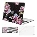 MOSISO Plastic Pattern Hard Case Shell with Keyboard Cover with Screen Protector for MacBook Air 13 Inch (Model: A1369 and A1466), Peony