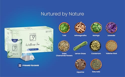 Image of Dabri Sleep Easy Wellness Tea 32 Dip Tea Bags|Pure Herbal Blend with Natural Taste|Antioxidant-Rich|Cognitive support|Detoxifies body|Releases anxiety