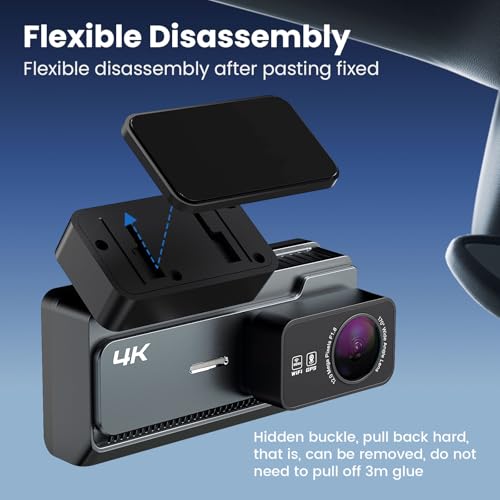 Yonvim 4K+2K Dash Cam Front and Rear, 5G WiFi GPS, 32GB Card Included, 3.39" Screen Dual D - image 7