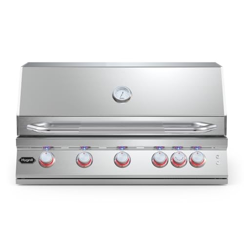 Hygrill Premium XTR 40-Inch Built In Grill, Stainless Steel 5-Burner